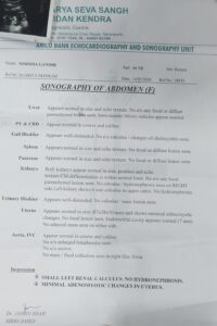 usg after homoeopathic treatment